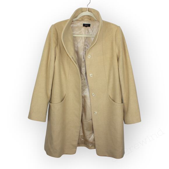 Medium QUINCE Italian Wool Cocoon Coat Heather Macadamia - Picture 13 of 16